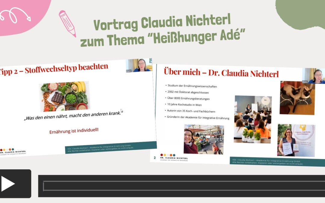 Vortrag Claudia Nichterl „Heißhunger Adé“ September 2023